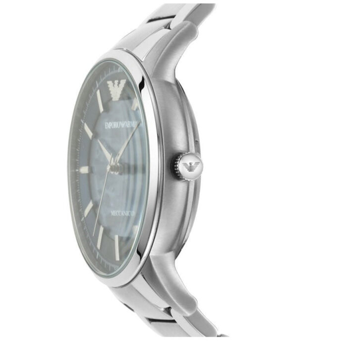 Emporio Armani Renato Automatic Blue Dial Silver Steel Strap Watch For Men - AR60037 - Image 4